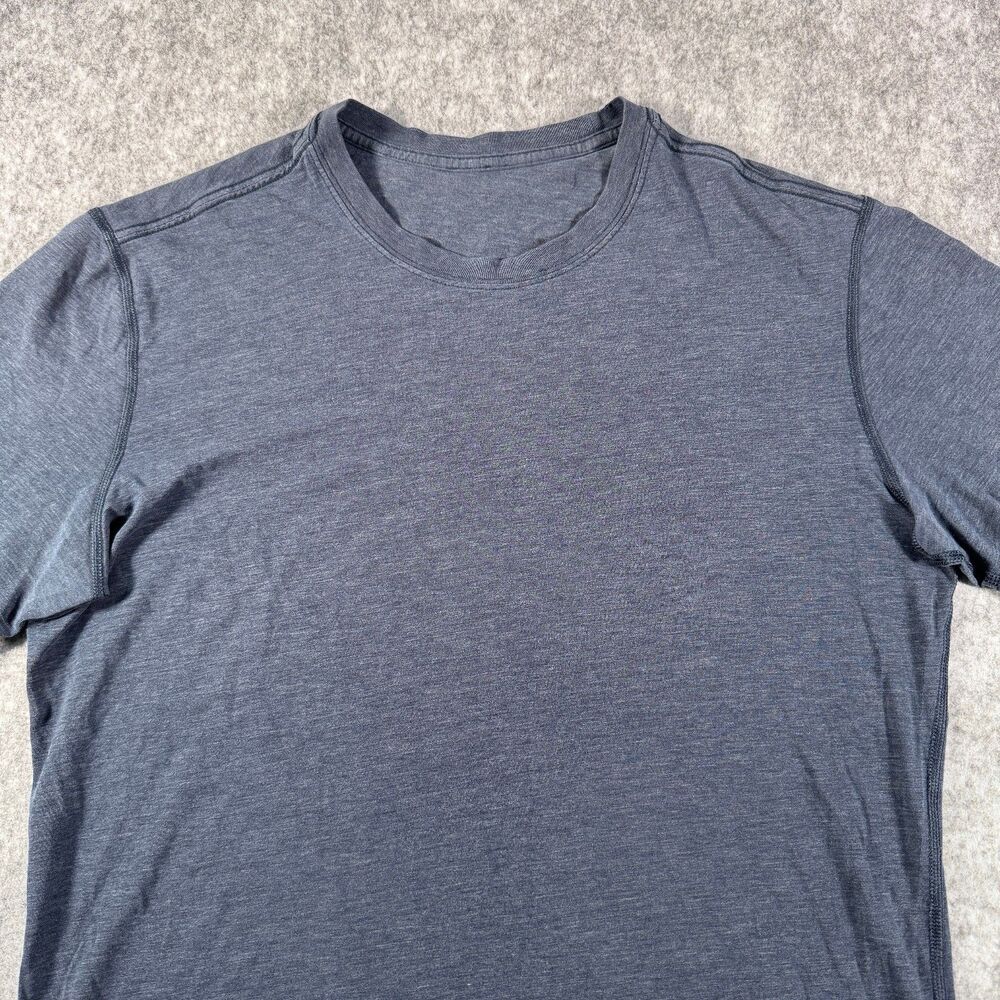 Lululemon T Shirt Mens Medium Blue Performance Active Wear Workout Casual Run